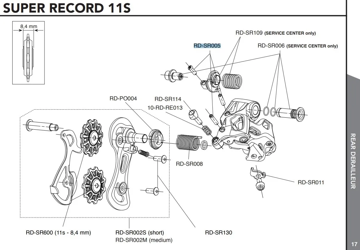 Campagnolo Bakgir Justeringssett