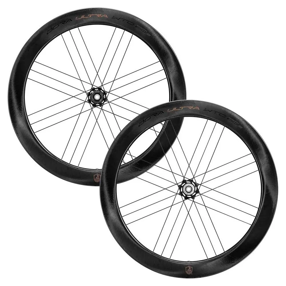 Campagnolo Bora Ultra Wto 60 Cl Disc Tubeless Landeveishjulsett, Black, 12 x 100/12 x 142mm, Campagnolo N3W