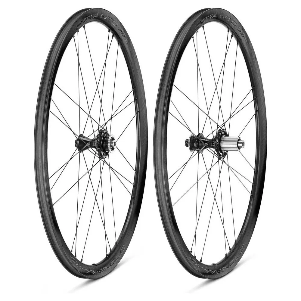 Campagnolo Bora Wto 33 Cl Disc Tubeless Landeveishjulsett, Black, 12 x 100/12 x 142mm, Campagnolo