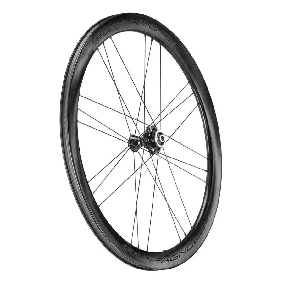 Campagnolo Bora Wto 45 Cl Disc Tubeless Forhjul For Landeveissykkel, Black, 12 x 100mm