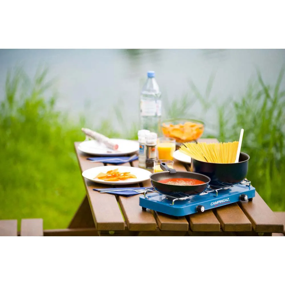 Campingaz Base Camp Gasskomfyr For Camping 2 Brennere, Blue, One Size