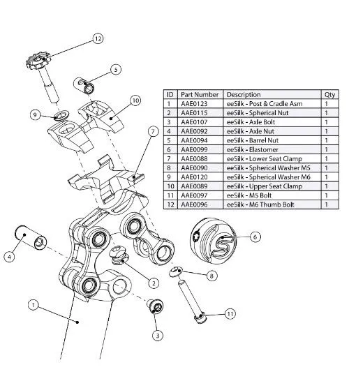 Cane Creek SPHERICAL WASHER - M6 FRONT EESILK 1.0/2.0/+ - POST