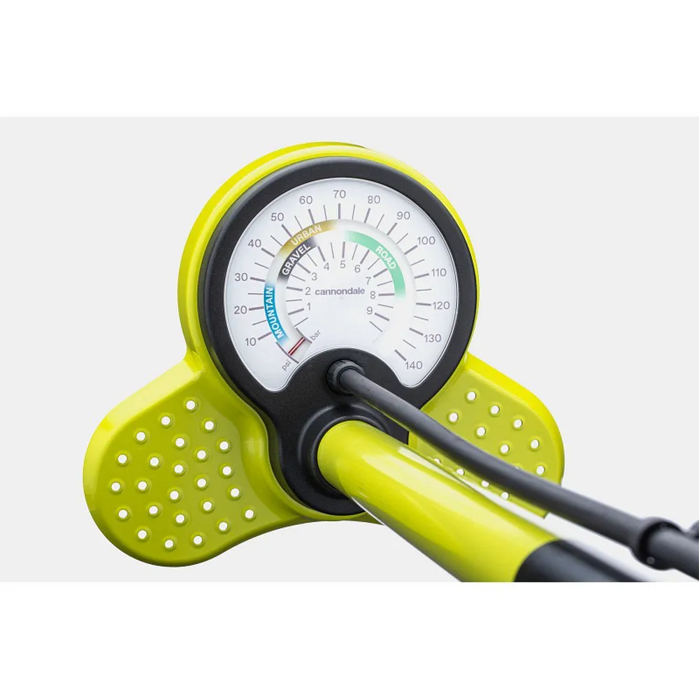 Cannondale Essential Gulvpumpe, Yellow, 140psi