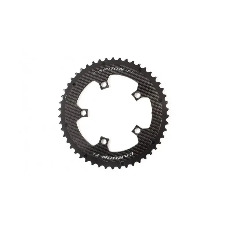 Carbon-Ti TI Chainring XCarboRing EVO 5 Arm LK 110 Outer Ring 50T, Carbon
