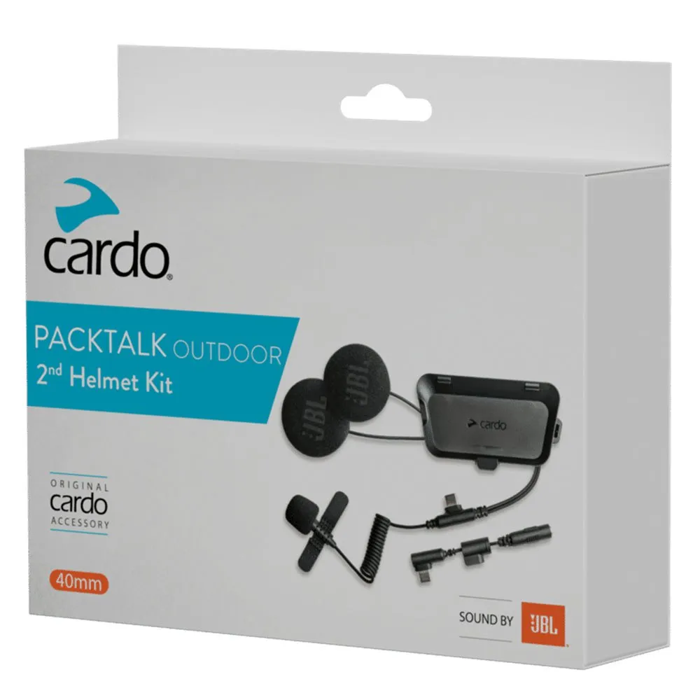 Cardo Packtalk Outdoor 2. Hjelmsett, Black, One Size