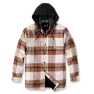 Carhartt Men's Flannel Fleece Lined Hooded Shirt Jacket