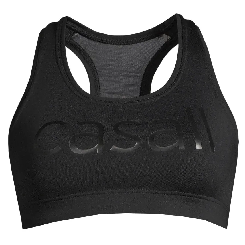 Casall Women's Iconic Wool Sports Bra, Black logo Casall Women's Iconic Wool Sports Bra, Black logo