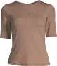 Casall Women's Rib Tee, Taupe brown