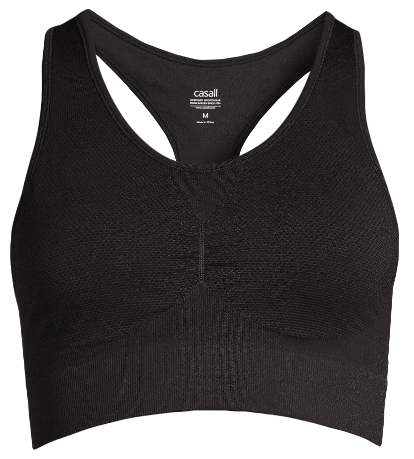 Casall Women's Seamless Soft Sports Bra, Black