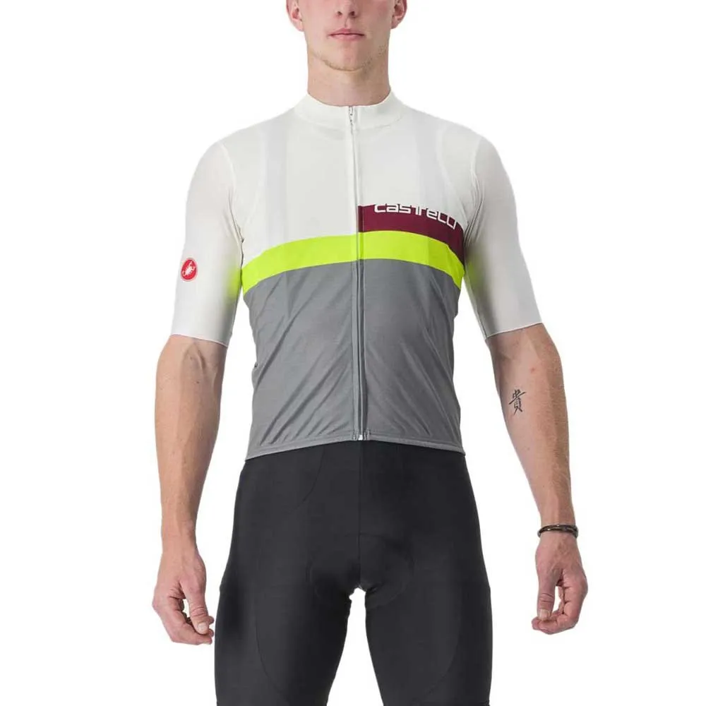 Castelli A Blocco Kort Ermet Trøye Refurbished, Ivory / bordeaux / electric lime Castelli A Blocco Kort Ermet Trøye Refurbished, Ivory / bordeaux / electric lime