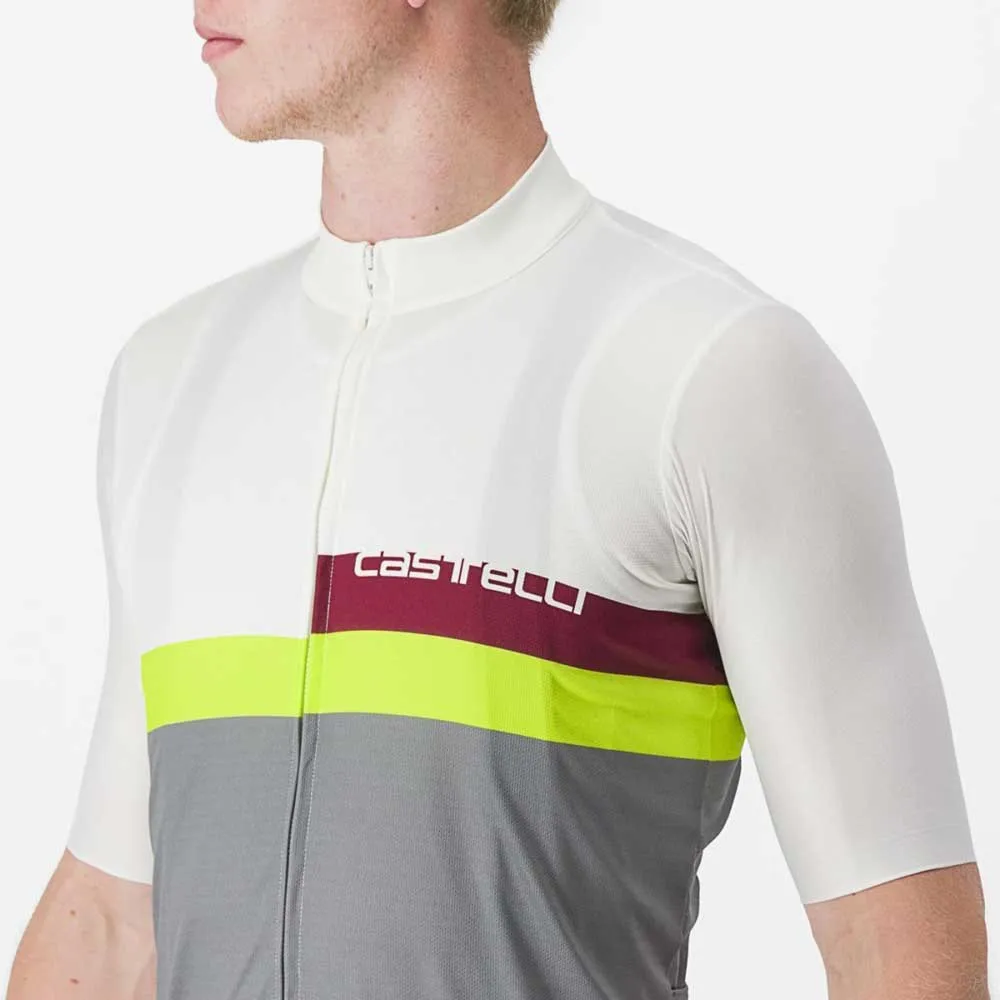 Castelli A Blocco Kort Ermet Trøye Refurbished, Ivory / bordeaux / electric lime Castelli A Blocco Kort Ermet Trøye Refurbished, Ivory / bordeaux / electric lime