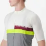 Castelli A Blocco Kort Ermet Trøye Refurbished, Ivory / bordeaux / electric lime