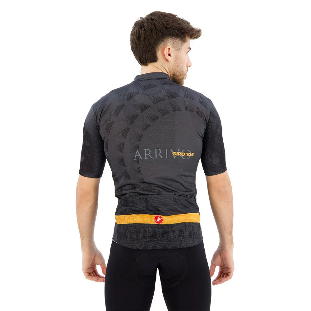 Castelli #giro Roma Kort Ermet Trøye, Anthracite / dark grey / yellow