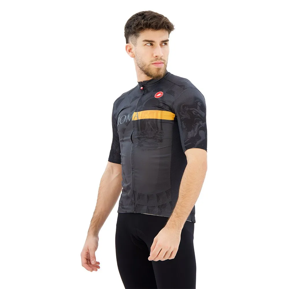 Castelli #giro Roma Kort Ermet Trøye, Anthracite / dark grey / yellow