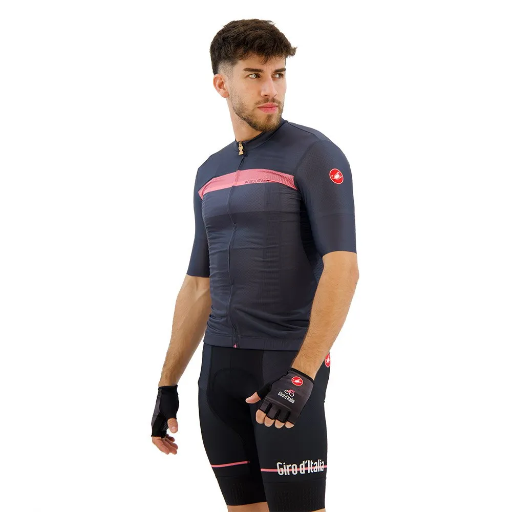 Castelli #giro Veloce 2024 Kort Ermet Trøye, Dark blue / round pink