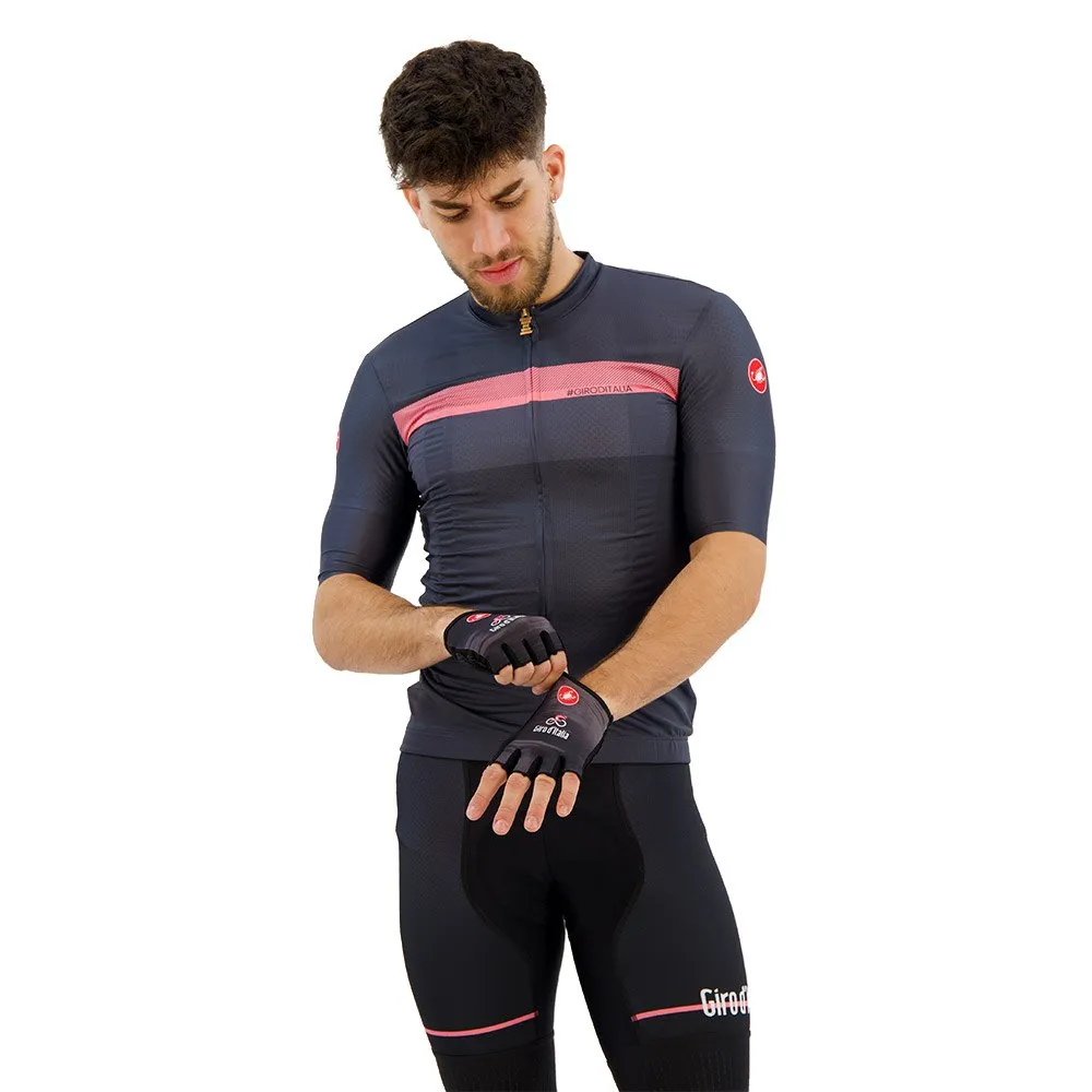 Castelli #giro Veloce 2024 Kort Ermet Trøye, Dark blue / round pink