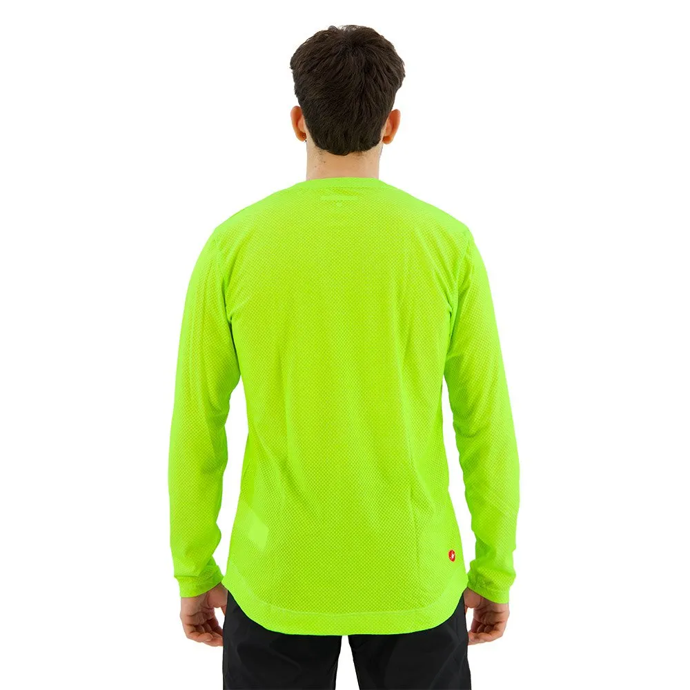 Castelli Trail Tech Langarmet T-skjorte, Electric lime / dark grey, M Castelli Trail Tech Langarmet T-skjorte, Electric lime / dark grey, M