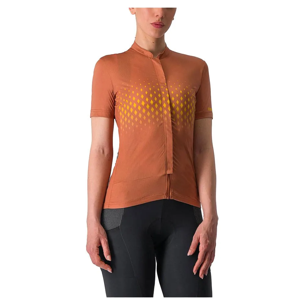 Castelli Unilimited Sentiero Kort Ermet Trøye, Mocha / goldenrod, S Castelli Unilimited Sentiero Kort Ermet Trøye, Mocha / goldenrod, S