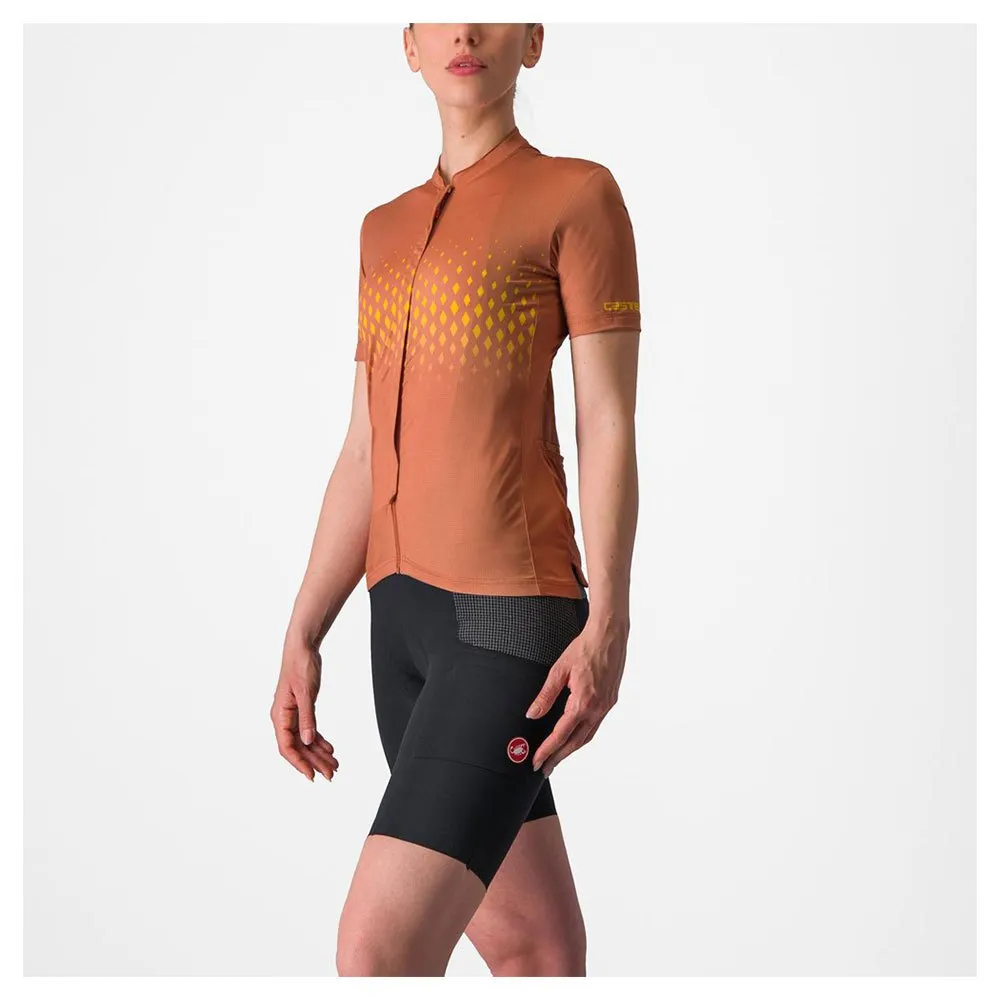 Castelli Unilimited Sentiero Kort Ermet Trøye, Mocha / goldenrod, S Castelli Unilimited Sentiero Kort Ermet Trøye, Mocha / goldenrod, S