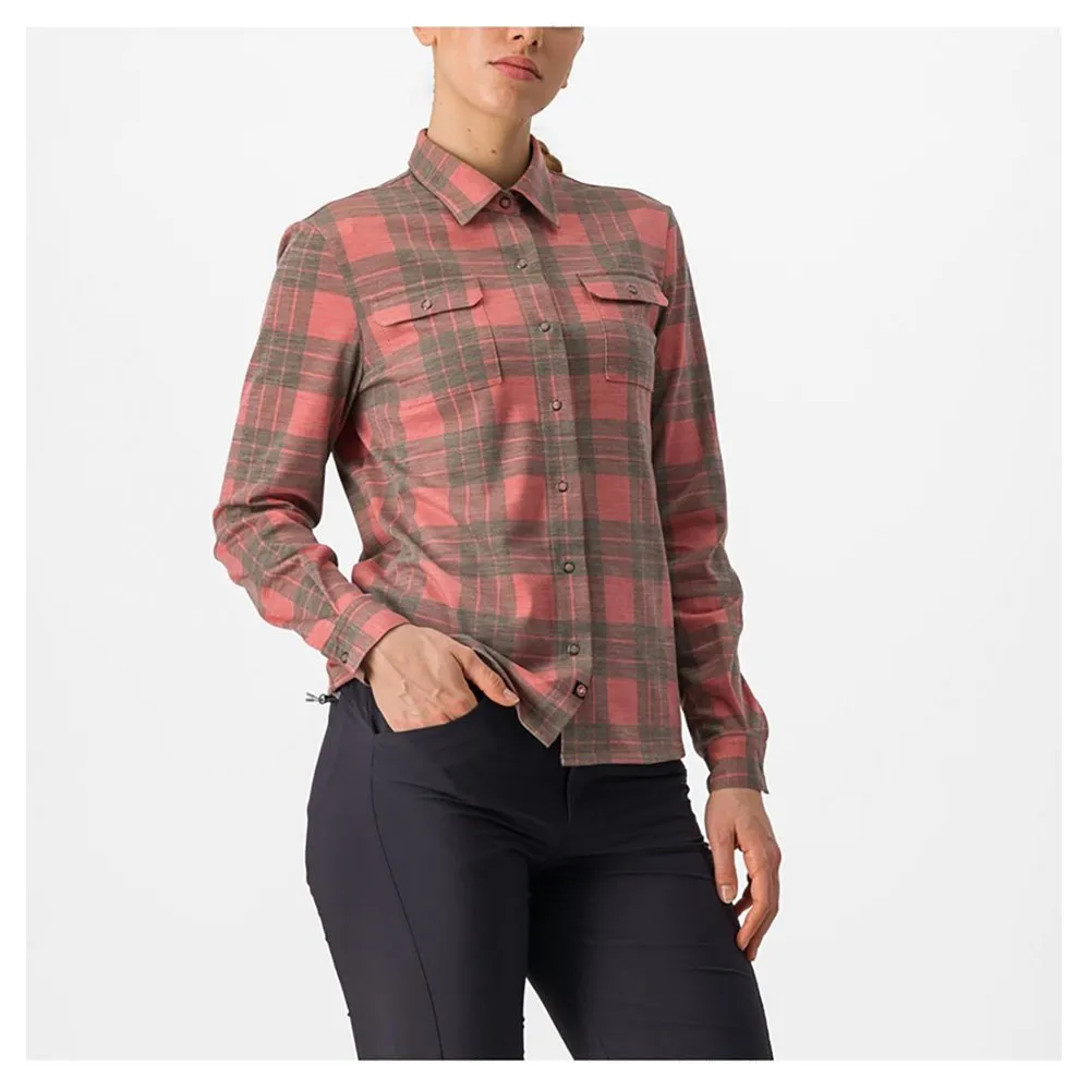 Castelli Unlimitd Flannel Skjorte Med Lange Ermer, Mineral red / tarmac, S Castelli Unlimitd Flannel Skjorte Med Lange Ermer, Mineral red / tarmac, S