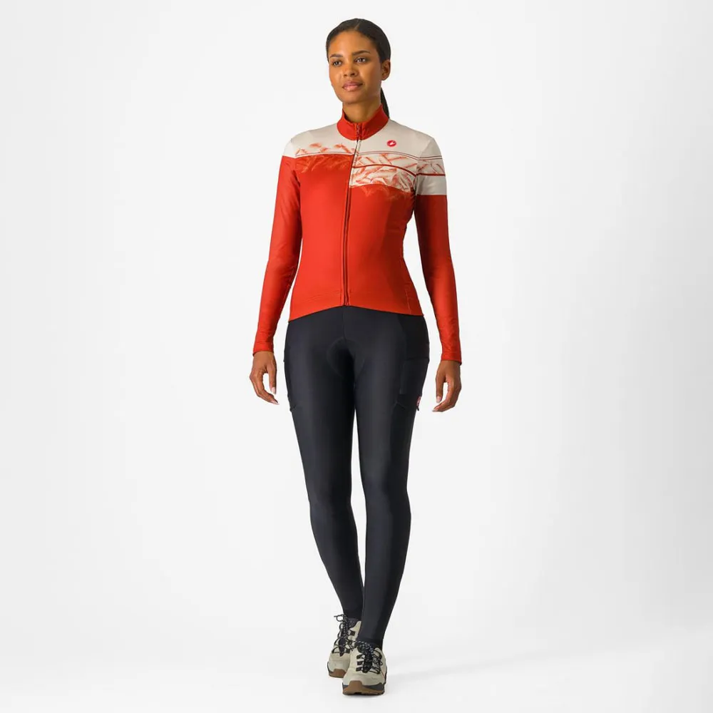 Castelli Unlimited Thermal 2 Langermet Trøye, Red ocre / silver moon, M