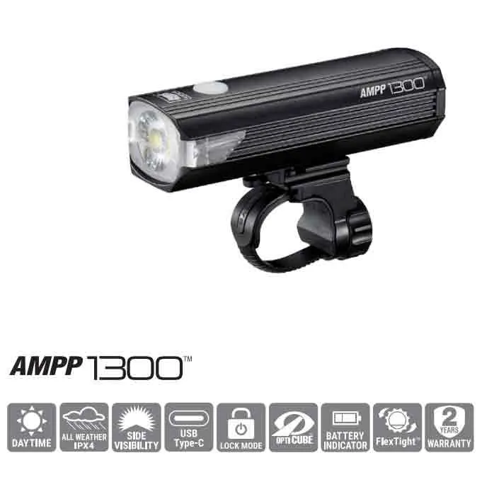 CatEye Ampp1300 Frontlys, Black, 1300 Lysstyrker