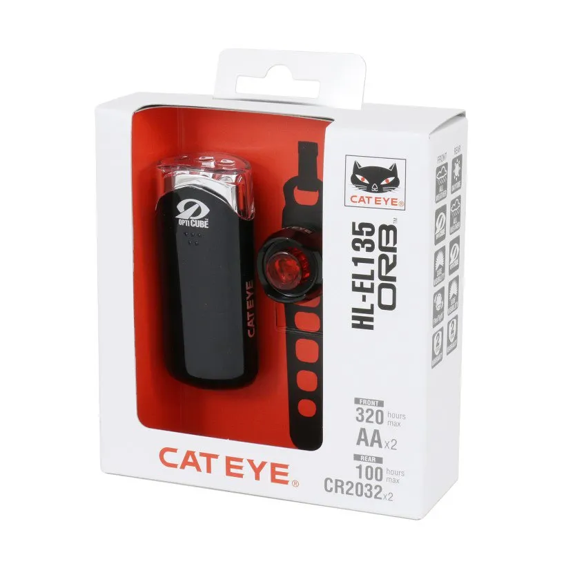 CatEye El135+orb Sykkellyktesett, Black, One Size CatEye El135+orb Sykkellyktesett, Black, One Size