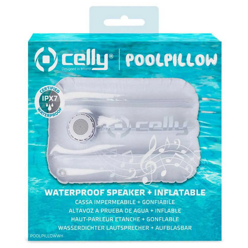 Celly Poolpillow Wp-høyttaler + Oppblåsbar unisex, White, One Size Celly Poolpillow Wp-høyttaler + Oppblåsbar unisex, White, One Size