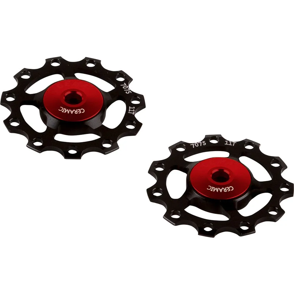 Cema Shimano/sram Ceramic Trinsehjulsett For Sykkel, Black / red, 9-11s