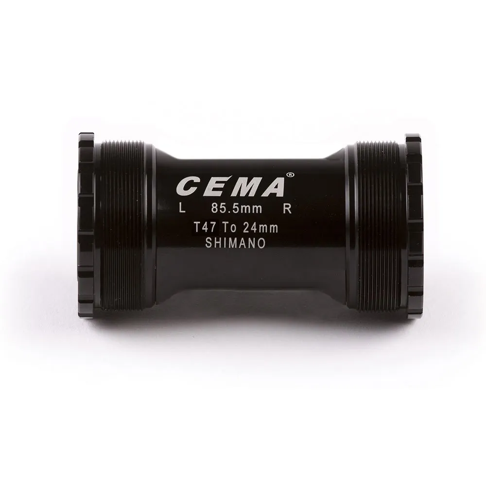 Cema T47 Threaded Stainless Steel Shimano Kranklagerkopper, Black, 85.5mm Cema T47 Threaded Stainless Steel Shimano Kranklagerkopper, Black, 85.5mm