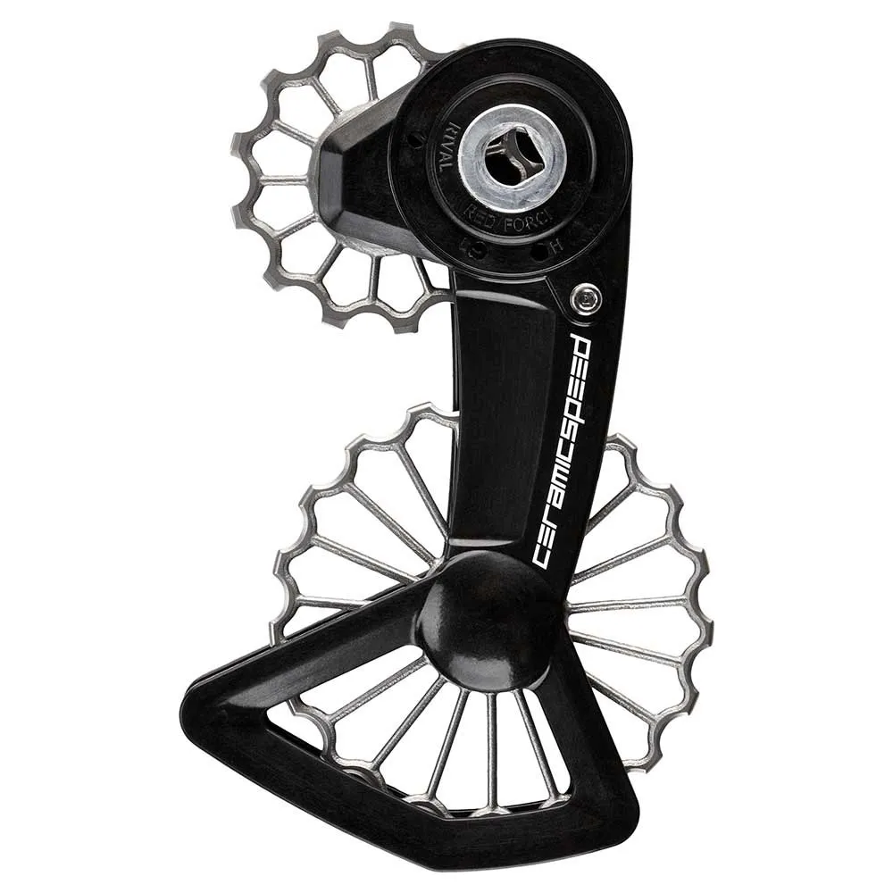 CeramicSpeed Ospw 3d Printed Sram Alternative Red/forde/rival Axs Xplr Coated Jockeyhjulsystem, Black / silver, 13-19t