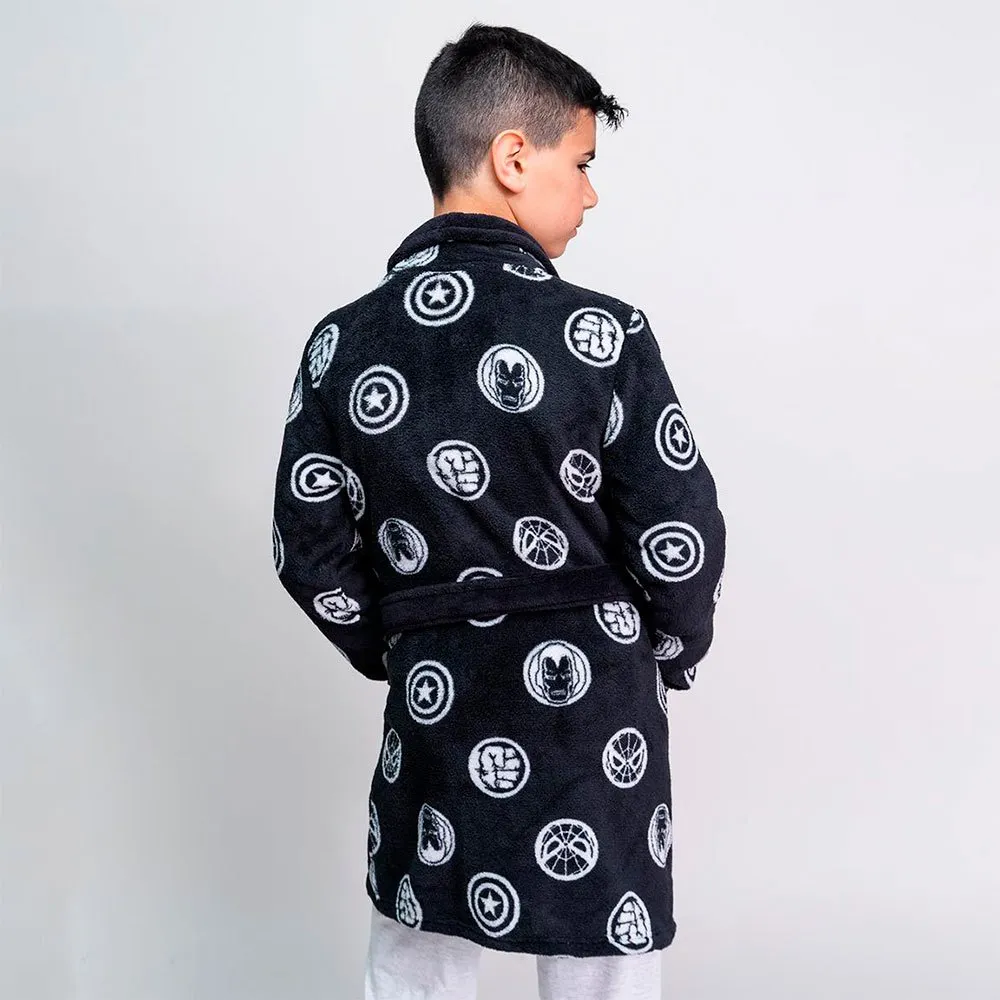 Cerda Group Coral Fleece Marvel Morgenkåpe, Black, 7Y