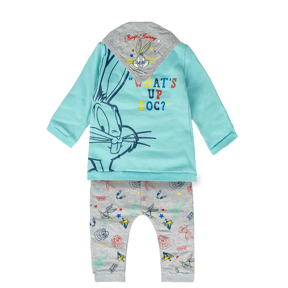 Cerda Group Cotton Brushed Looney Tunes Baby Treningsdress 3 Stykker, Blue, 6-9MON