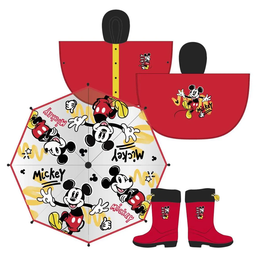 Cerda Group Mickey Poncho, Red, 3-4Y