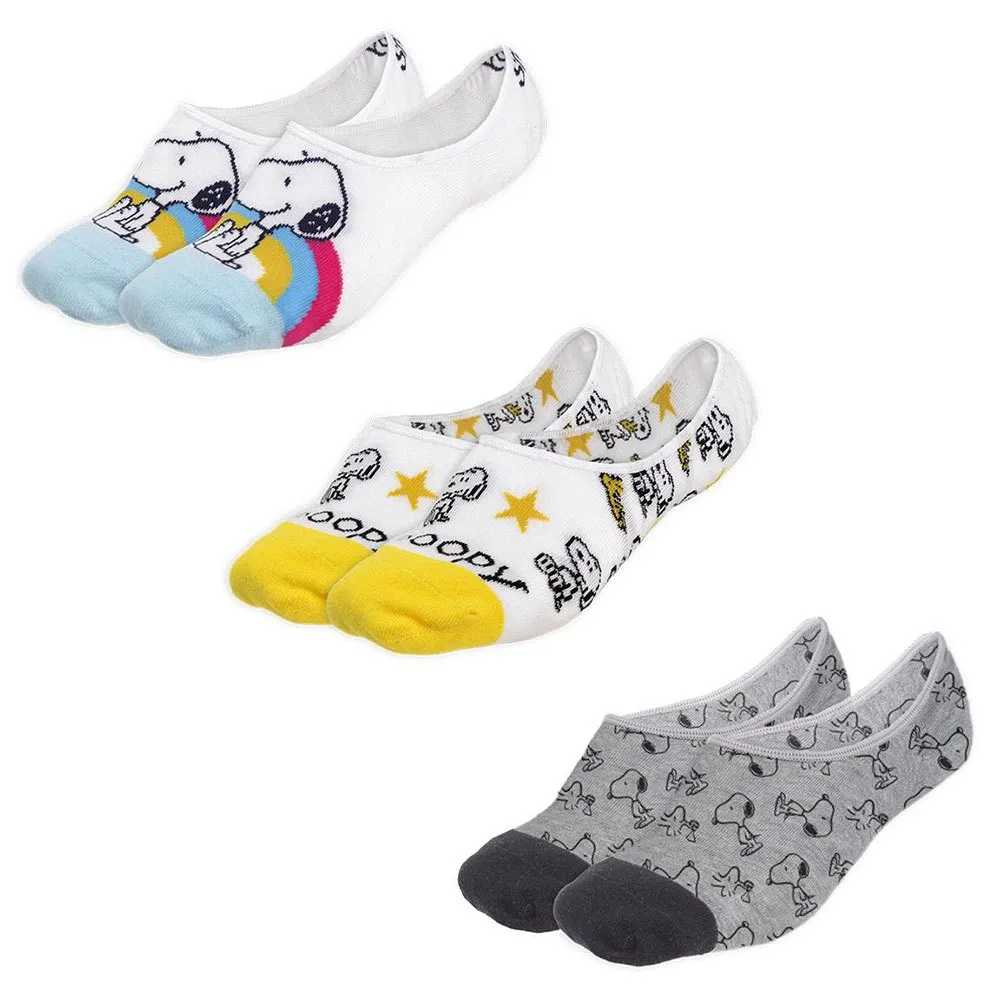 Cerda Group Snoopy Usynlige Sokker 3 Par, Multicolor, EU 36-40