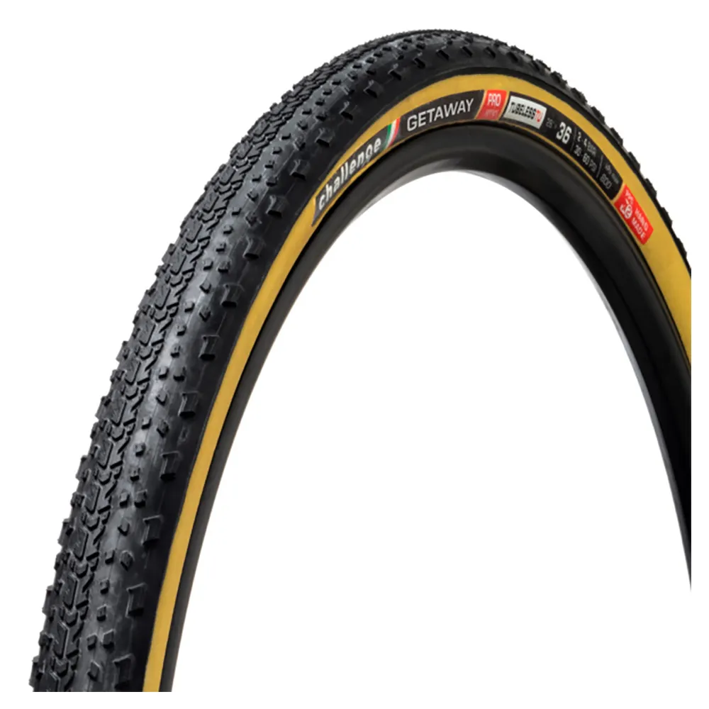 Challenge Getaway Pro Handmade Tubular 700c X 36 Stiv Racerdekk, Black / tan, 700C x 36, Sykkeldekk
