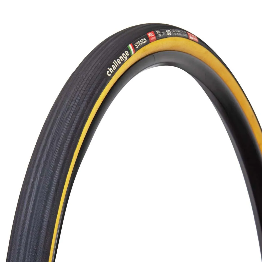 Challenge Strada Tubular 700c X 30 Stiv Racerdekk, Black / beige, 700C x 30, Sykkeldekk