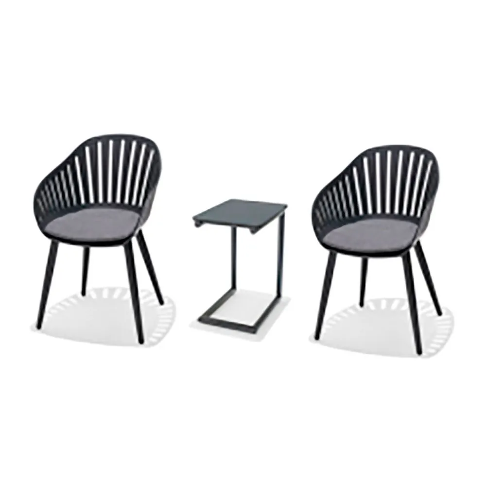 Chillvert Aluminium Lacio Harpiks-og Hagemøbelsett unisex, Black, One Size