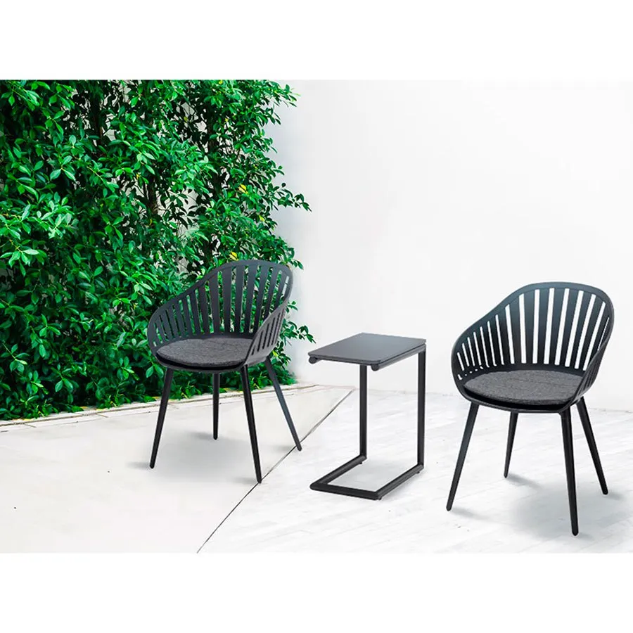 Chillvert Aluminium Lacio Harpiks-og Hagemøbelsett unisex, Black, One Size
