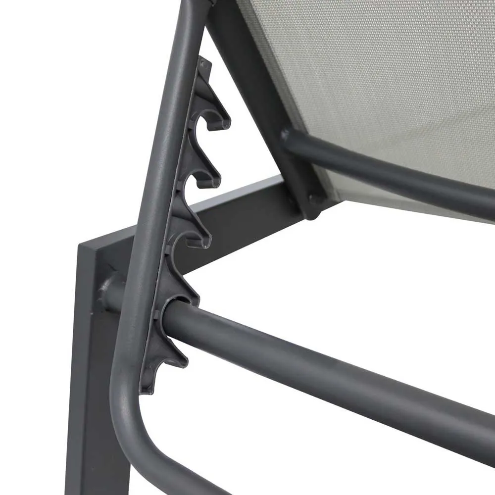 Chillvert Aluminium Pisa Solseng 203x64x43 Cm unisex, Anthracite / ecrú, One Size