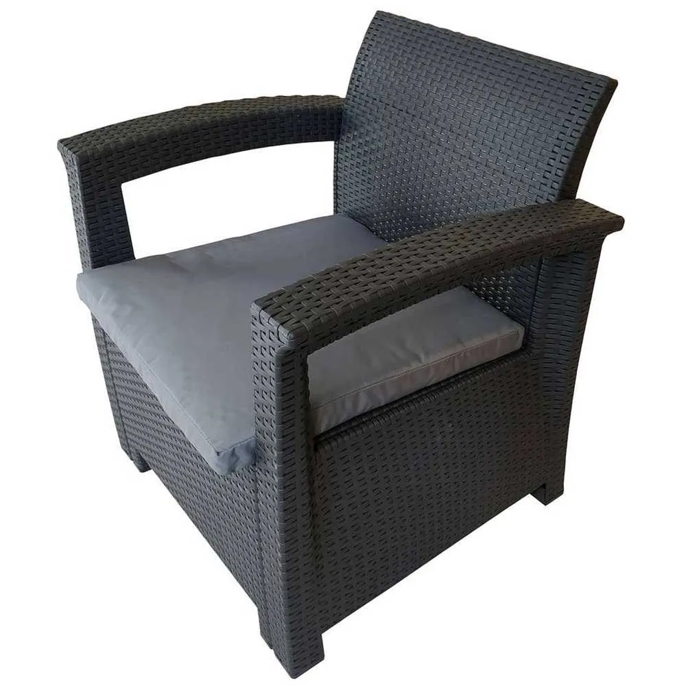 Chillvert Capri Harset Hagemøbelsett Med Rotan-effekt unisex, Anthracite / grey, One Size Chillvert Capri Harset Hagemøbelsett Med Rotan-effekt unisex, Anthracite / grey, One Size