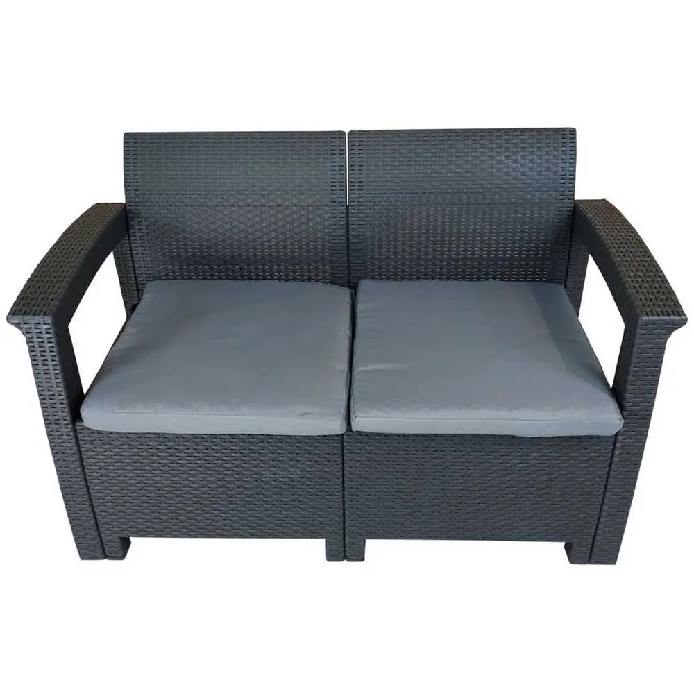 Chillvert Capri Harset Hagemøbelsett Med Rotan-effekt unisex, Anthracite / grey, One Size Chillvert Capri Harset Hagemøbelsett Med Rotan-effekt unisex, Anthracite / grey, One Size