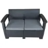 Chillvert Capri Harset Hagemøbelsett Med Rotan-effekt unisex, Anthracite / grey, One Size