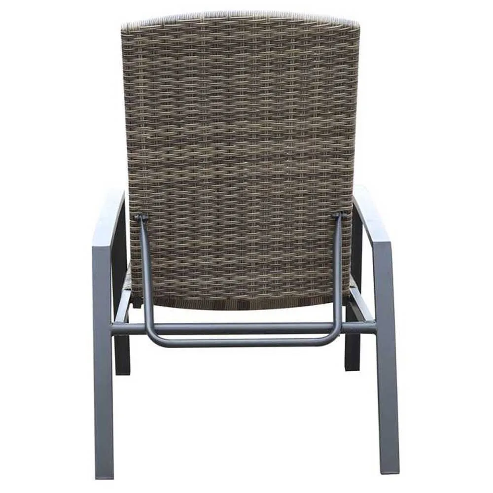Chillvert Cozumel Stål Solseng 190x63x50 Cm Refurbished unisex, Anthracite / brown, One Size