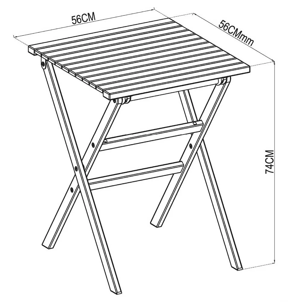 Chillvert Milan Fsc Eukalyptus Sammenleggbart Firkantet Bord 56x56 Cm unisex, Wooden, One Size