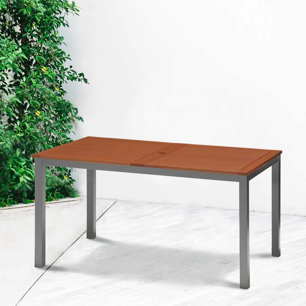 Chillvert Napoles Fsc Eukalyptus Rektangulært Bord 140x79.7x74.4 Cm unisex, Grey / wooden, One Size