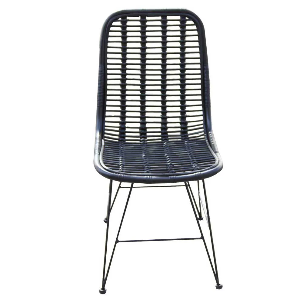 Chillvert Parma Metall-og Rottinkstol 46x60x92 Cm unisex, Black, One Size