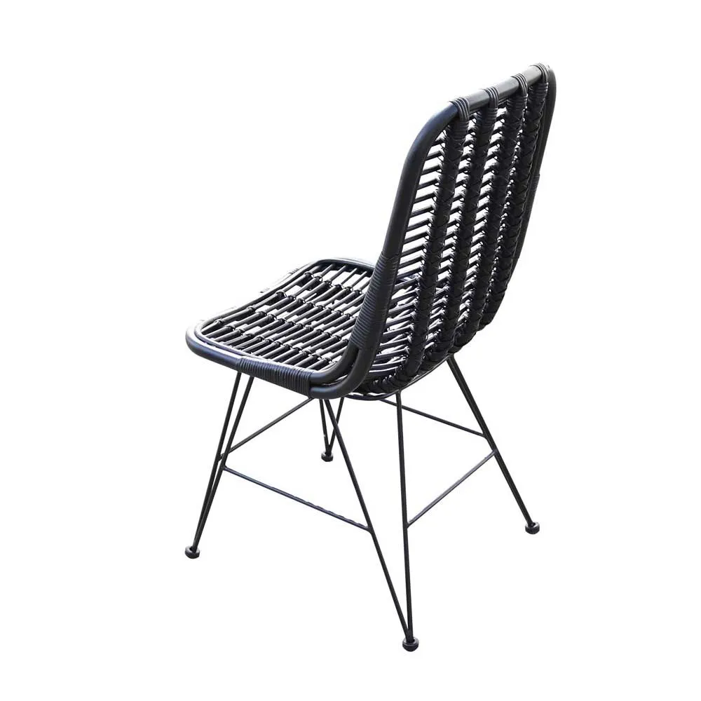 Chillvert Parma Metall-og Rottinkstol 46x60x92 Cm unisex, Black, One Size