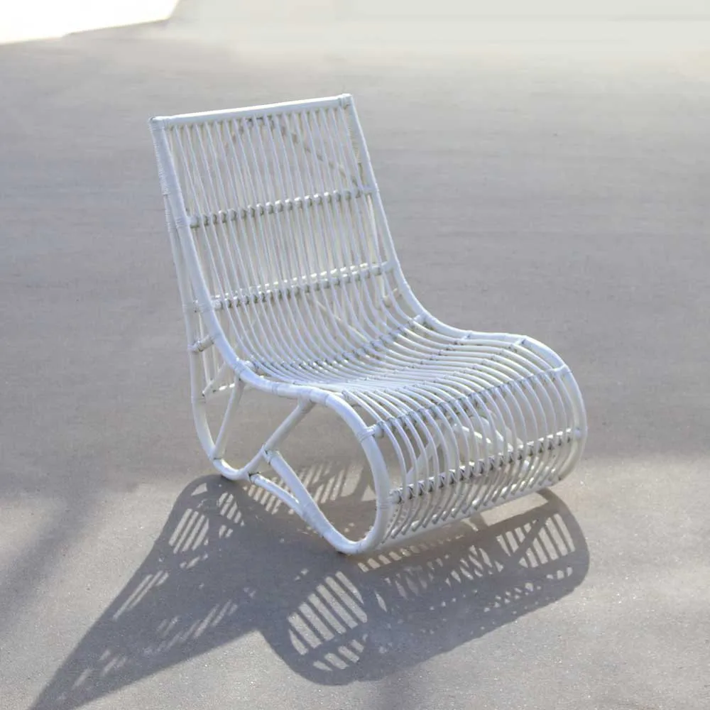Chillvert Parma Rattan Solseng 61x94x85 Cm unisex, White, One Size