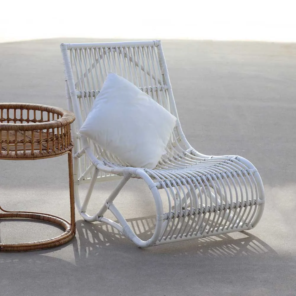 Chillvert Parma Rattan Solseng 61x94x85 Cm unisex, White, One Size